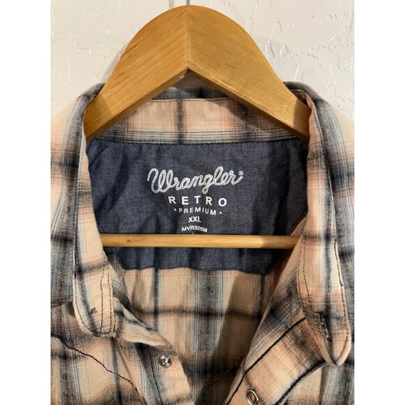 Wrangler Men’s Xxl Retro Western Snap Plaid Shirt - Picture 7 of 12